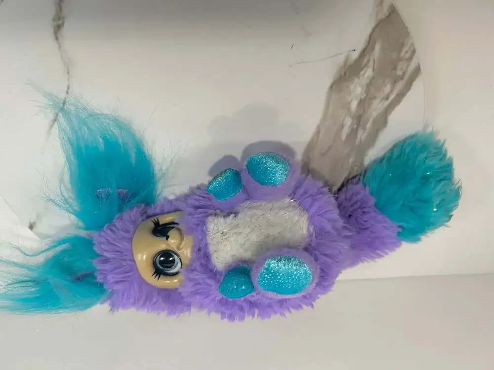 Purple & Teal Bush Baby Raccoon Eyes and ears move puppet